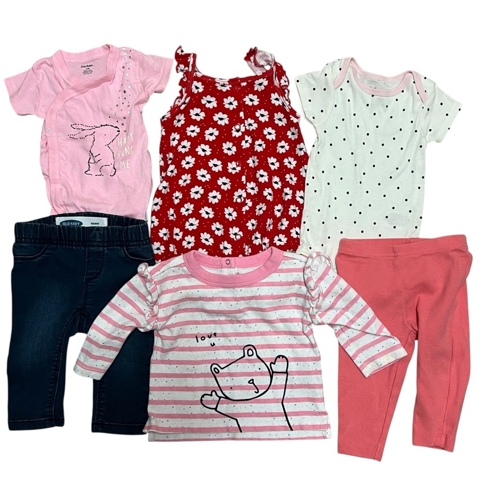 Baby Girl Clothes Lot 3–6 Months Carter’s Gerber Baby Gap Old Navy Bundle 6 Pc